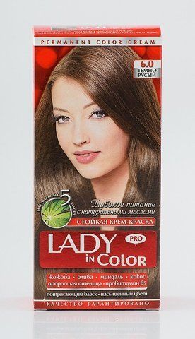Lady in color фарба для волосся №6.0 Темно - русый (3800023405380) 02529 фото