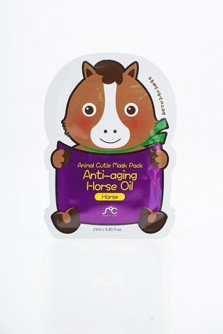 Антивікова тканинна маска для обличчя з кінською олією SOC Animal Cutie Mask Pack Anti-Aging Horse Oil 07339 фото