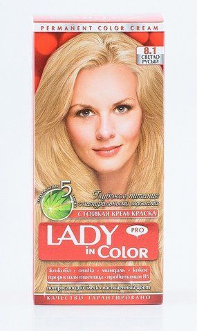 Lady in color фарба для волосся №8.1 Светло русый (3800023405366) 03125 фото