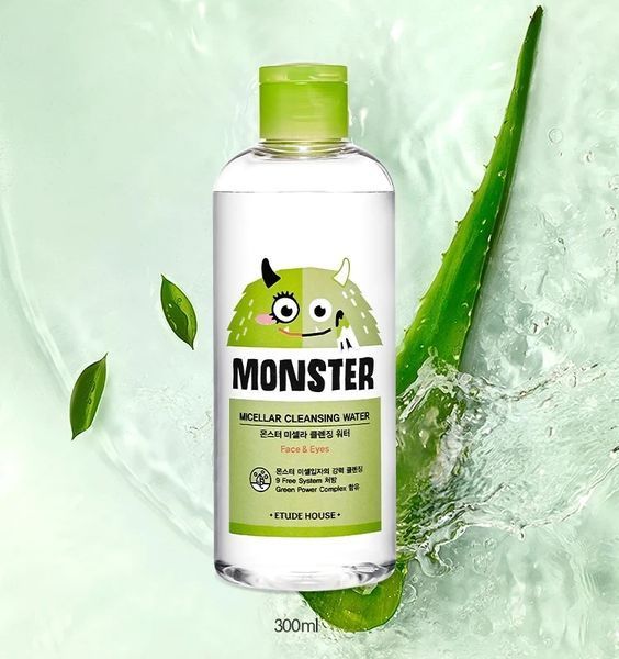 Міцелярна вода для зняття макіяжу з екстрактом алое Etude House Monster Micellar Cleansing Water 09746 фото
