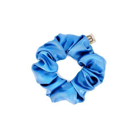 Шелковая объемная резинка для волос голубая MON MOU Silk Scrunchie 003-07 фото