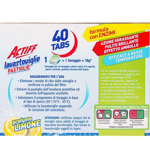 Таблетки для посудомийної машини з ароматом лимона ACTIFF Pastigle Lavastoviglie Tab 263866 фото