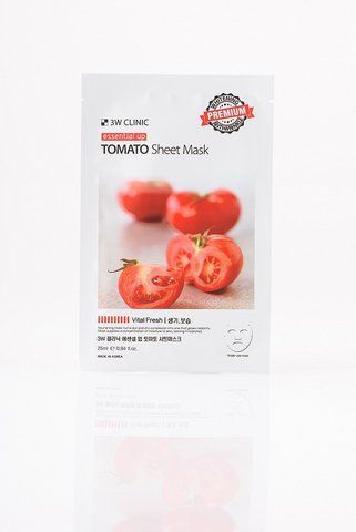 3W CLINIC Essential Up Tomato Sheet Mask Осветляющая тканевая маска для лица с экстрактом томата 08580 фото