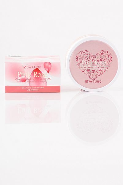 Патчі для повік з екстрактом троянди, 3W Clinic Pink Rose Pink Rose Vitamin Hydrogel Eye Patch 08532 фото