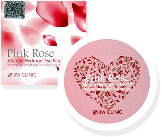 Патчі для повік з екстрактом троянди, 3W Clinic Pink Rose Pink Rose Vitamin Hydrogel Eye Patch 08532 фото