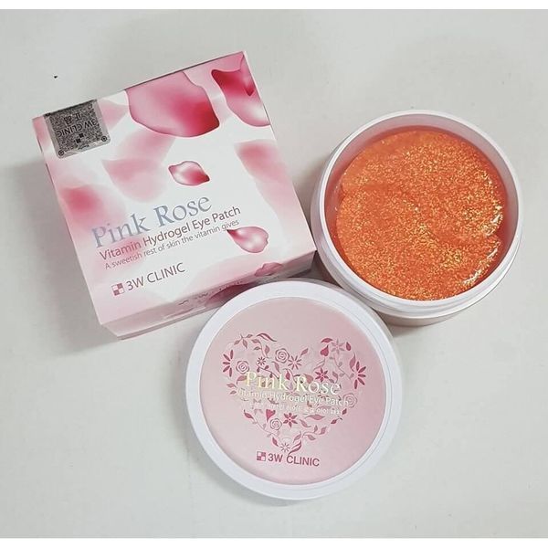 Патчі для повік з екстрактом троянди, 3W Clinic Pink Rose Pink Rose Vitamin Hydrogel Eye Patch 08532 фото