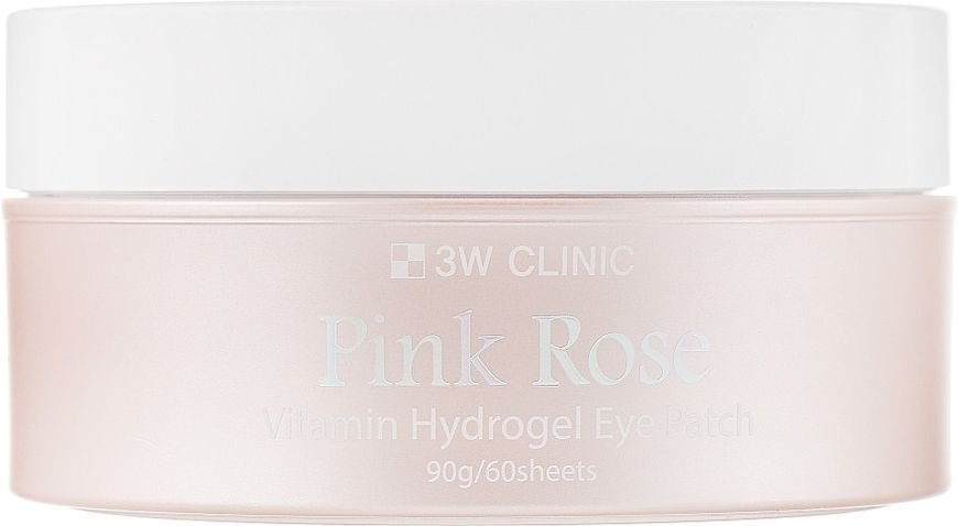 Патчі для повік з екстрактом троянди, 3W Clinic Pink Rose Pink Rose Vitamin Hydrogel Eye Patch 08532 фото