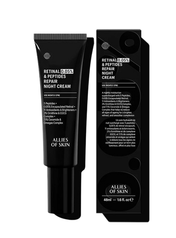 Крем нічний антивіковий з ретинолом 0.05 Allies of Skin Retinal & Peptides Repair Night Cream  PRRNC048EN02 фото
