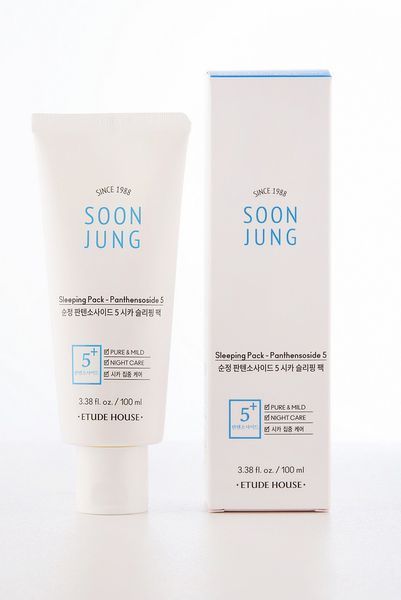 Нічна маска з пантенолом для чутливої шкіри Etude House Soon Jung Sleeping Pack Panthensoside 5 08664 фото