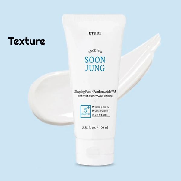 Нічна маска з пантенолом для чутливої шкіри Etude House Soon Jung Sleeping Pack Panthensoside 5 08664 фото