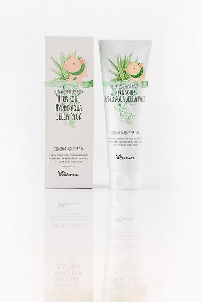 Зволожувальна маска для обличчя з алое і колагеном ELIZAVECCA Milky Piggy Herb Soul Hydro Aqua Hydro Aqua Jella Pack 08364 фото