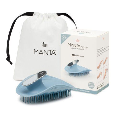 Щетка для волос с зеркалом голубая Manta Mirror Brush Blue 12063 фото