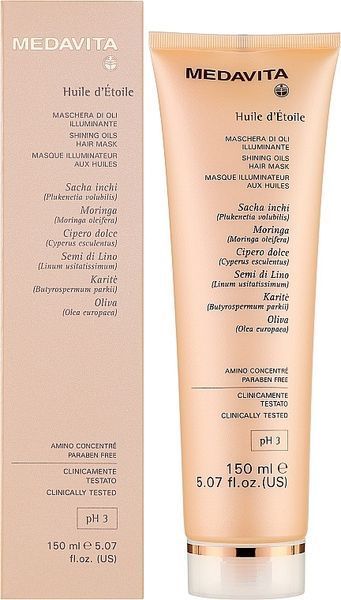 Маска антиоксидантна для шовковитості волосся Medavita HUILE D'ETOILE Shining Oils Hair Mask 02287 фото