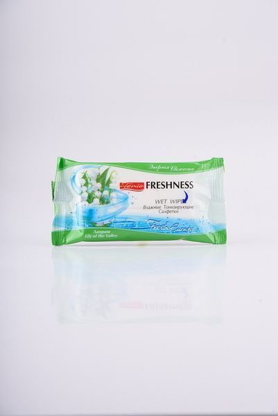 Вологі тонізуючі серветки Freshness 15 шт (3&nbsp;800&nbsp;023&nbsp;451&nbsp;684) 01076 фото