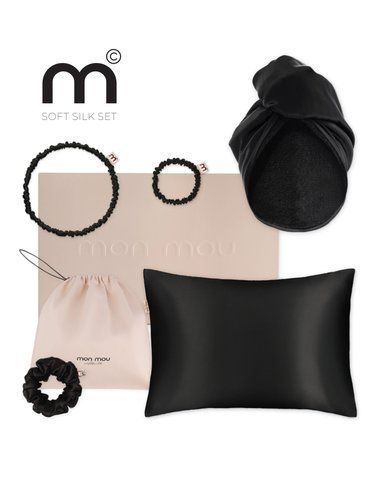 Подарочный набор черный  MON MOU Silk Hair Kit 008-02 фото