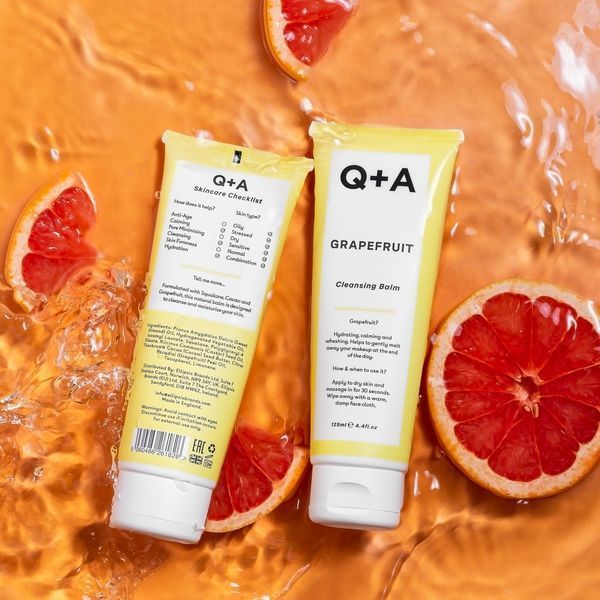 Очищувальний бальзам для обличчя з грейпфрутом Q+A Graipfruit Cleansing Balm 10410 фото