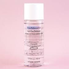 Слабокислотний двофазний засіб для очищення губ і очей Etude House Cica Balance 5.5 Lip&Eye Remover 09751 фото
