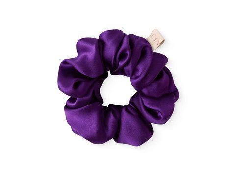 Шелковая объемная резинка для волос фиолетовая MON MOU Silk Scrunchie 003-12 фото