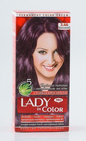 Lady in color фарба для волосся №3.66 Баклажан (3&nbsp;800&nbsp;023&nbsp;405&nbsp;069) 02554 фото