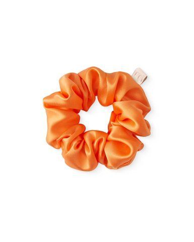 Шелковая объемная резинка для волос оранжевая MON MOU Silk Scrunchie 003-13 фото
