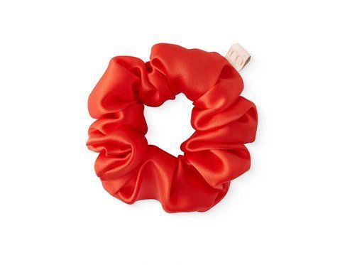 Шелковая объемная резинка для волос темно-оранжевая MON MOU Silk Scrunchie 003-14 фото
