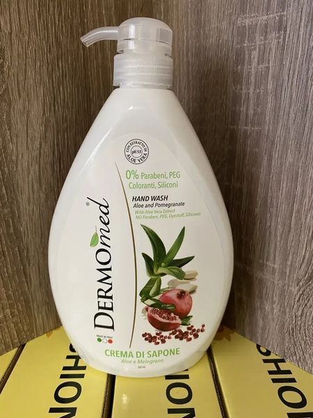 Крем-мило з дозатором DERMOmed ALOE & POMEGRANATE 1000 мл (8050444493073) 10045 фото