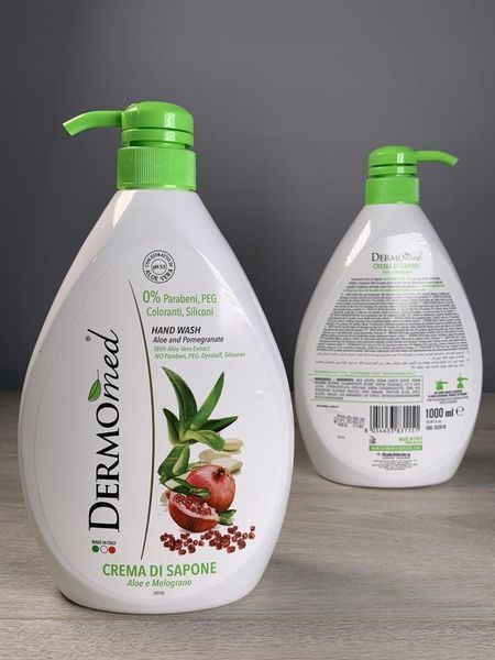 Крем-мило з дозатором DERMOmed ALOE & POMEGRANATE 1000 мл (8050444493073) 10045 фото