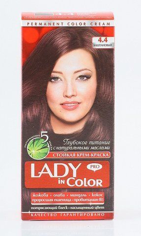 Lady in color фарба для волосся №4.4 Каштановый (3&nbsp;800&nbsp;023&nbsp;405&nbsp;434) 02545 фото