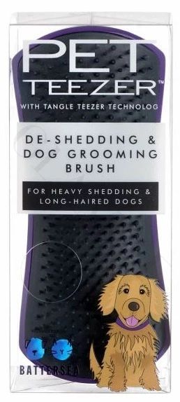 Щетка для вычесывания собаки Tangle Teezer Pet Teezer De-shedding Grooming Purple Grey 12195 фото