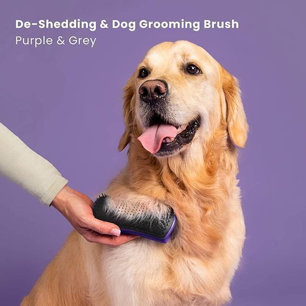 Щетка для вычесывания собаки Tangle Teezer Pet Teezer De-shedding Grooming Purple Grey 12195 фото