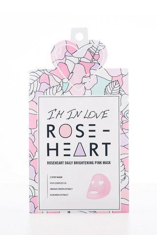 Тканинна маска для обличчя з освітлювальним ефектом Roseheart Daily Brightening Pink Mask 10676 фото