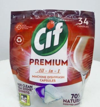 Таблетки для посудомоечных машин Cif Premium All in One 34 шт моющее средство для ПММ 11033 фото