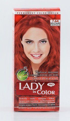 Lady in color фарба для волосся №7.64 Красный коралл (3&nbsp;800&nbsp;023&nbsp;405&nbsp;489) 02547 фото