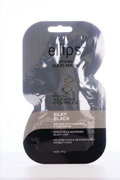 Маска для волосся шовкова ніч з прo-кератиновим комплексом Ellipa Silky Black 09359 фото