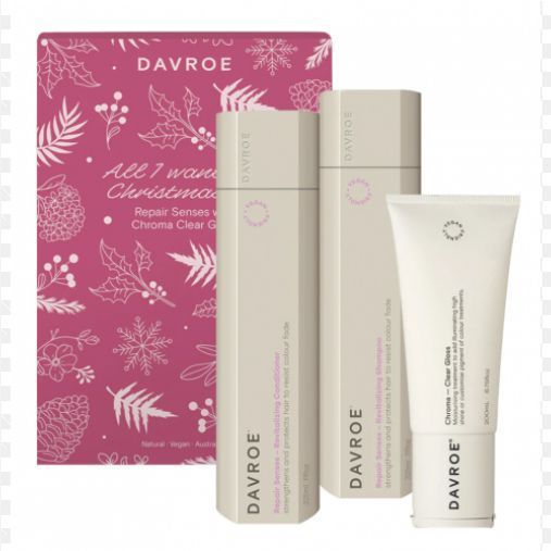 Набір для відновлення волосся Davroe Repair Senses Christmas Xmas Trios Pack with Chroma Clear Gloss 3406D фото