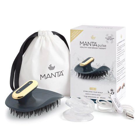 Щетка для волос с держателем синяя Manta Brush PULSE 13455 фото