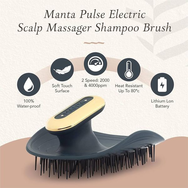 Щетка для волос с держателем синяя Manta Brush PULSE 13455 фото