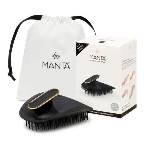 Щетка для волос черная Manta Brush Black Gold 12002 фото